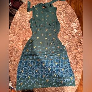 Elegant Green Floral Dress